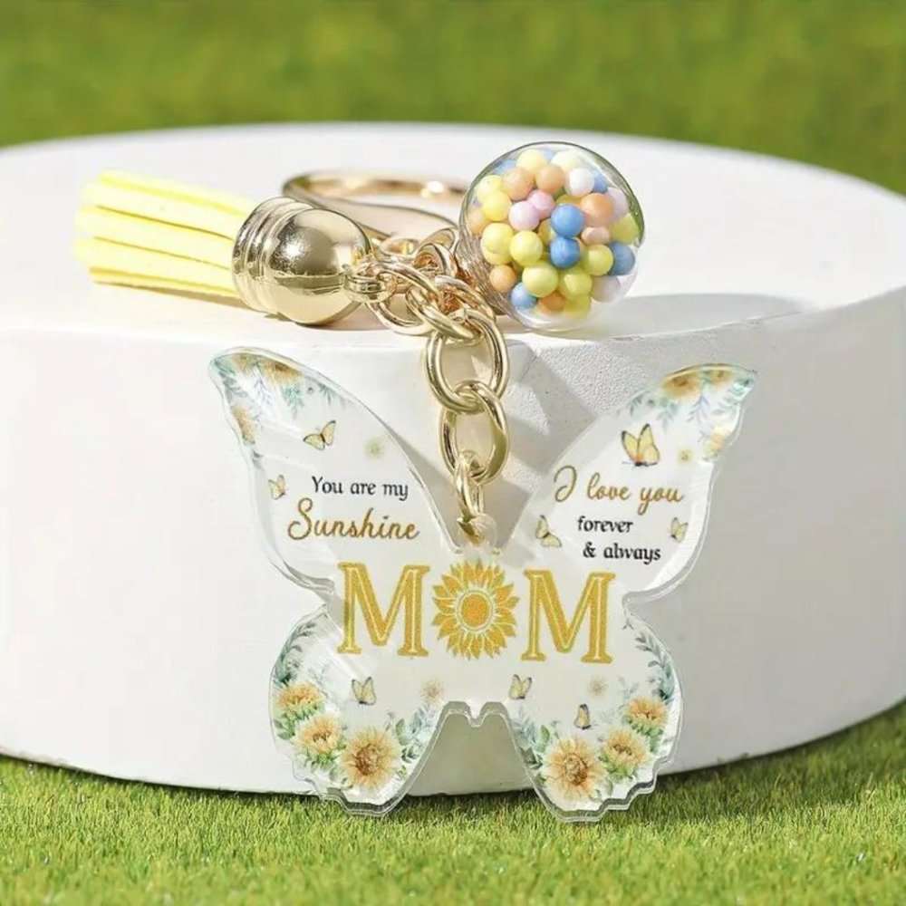1 New Tassel butterfly MoM keychain & or bag charm - Picture 2 of 3